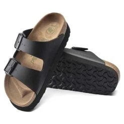 Birkenstock Arizona Platform Vegan - Birko Flor Black- Medium/Narrow -BROOKS Sales Shop 1018520 sole