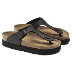 Birkenstock Gizeh Platform Vegan - Birko Flor Black- Regular/Wide 12 Birkenstock Gizeh Platform Vegan - Birko Flor Black- Regular/Wide -BROOKS Sales Shop 1018546 pair