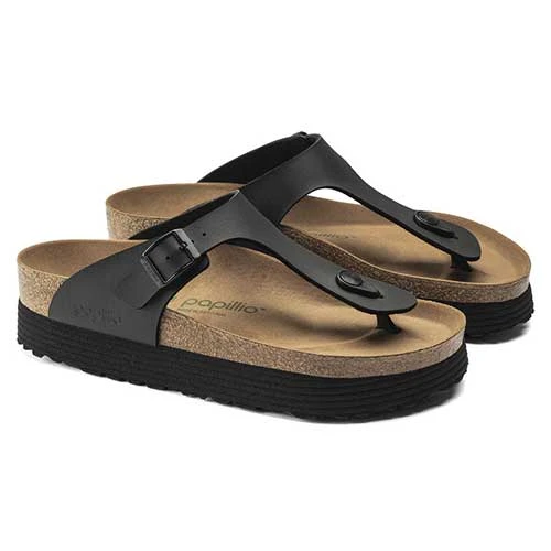 Birkenstock Gizeh Platform Vegan - Birko Flor Black- Regular/Wide 7 Birkenstock Gizeh Platform Vegan - Birko Flor Black- Regular/Wide - Image 5