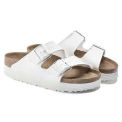 Birkenstock Arizona Platform Vegan - White- Medium/Narrow -BROOKS Sales Shop 1018581 pair
