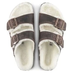 Birkenstock Arizona Shearling Sandal - Habana Natural- Medium/Narrow -BROOKS Sales Shop 1021049 top