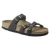 Birkenstock Women's Franca Oiled Leather Sandals- Black- Regular/Wide -BROOKS Sales Shop 1021203