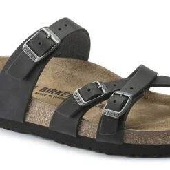 Birkenstock Women's Franca Oiled Leather Sandals- Black- Regular/Wide -BROOKS Sales Shop 1021203 detail 1