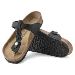 Birkenstock Gizeh Braid Suede Black Oil Leather- Regular/Wide -BROOKS Sales Shop 1021349 sole