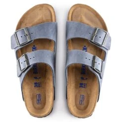 Birkenstock Arizona SFB Oil Leather Sandal - Dusty Blue - Regular/Wide -BROOKS Sales Shop 1022477 top