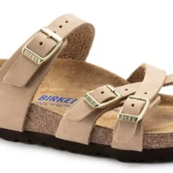 Birkenstock Women's Franca Nubuck Soft Footbed - Sandcastle- Regular/Wide -BROOKS Sales Shop 1022956 detail 1