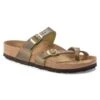 Birkenstock Women's Mayari Oiled Leather Sandal- Green Olive- Regular/Wide -BROOKS Sales Shop 1023209