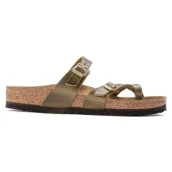 Birkenstock Women's Mayari Oiled Leather Sandal- Green Olive- Regular/Wide -BROOKS Sales Shop 1023209 side
