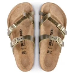 Birkenstock Women's Mayari Oiled Leather Sandal- Green Olive- Regular/Wide -BROOKS Sales Shop 1023209 top