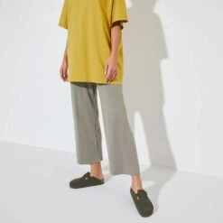 Birkenstock Women's Boston Suede Clog - Thyme - Regular -BROOKS Sales Shop 1024714 f look f