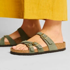 Birkenstock Women's Franca Nubuck Sandal - Thyme - Regular/Wide 13 Birkenstock Women's Franca Nubuck Sandal - Thyme - Regular/Wide -BROOKS Sales Shop 1025725 f closeup f