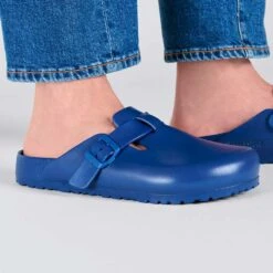 Birkenstock Women's Boston EVA Clog - Navy - Medium/Narrow 12 Birkenstock Women's Boston EVA Clog - Navy - Medium/Narrow -BROOKS Sales Shop 1026216 f closeup m