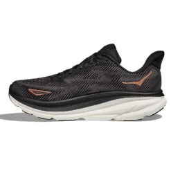 Hoka Women's Clifton 9 Running Shoe - Black/Copper - Wide (D) -BROOKS Sales Shop 1127896 BCPPR 8