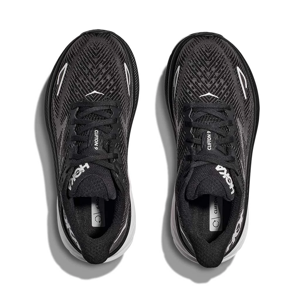 Hoka Women's Clifton 9 Running Shoe - Black/White - Wide (D) 8 Hoka Women's Clifton 9 Running Shoe - Black/White - Wide (D) - Image 6