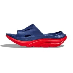 Hoka Unisex Ora Recovery Slide 3 - Bellwether Blue/Red Alert - Regular (D) -BROOKS Sales Shop 1135061 BBRA 8