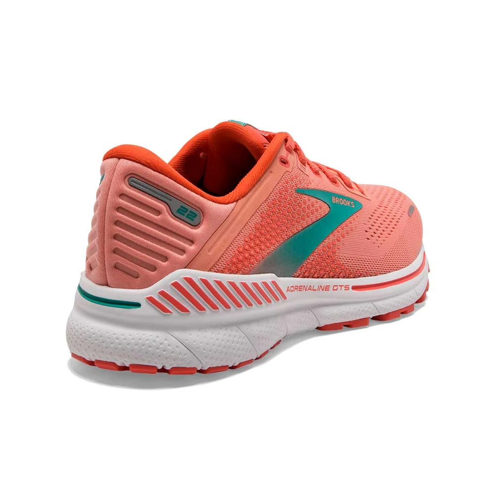 BROOKS Women's Adrenaline GTS 22 Running Shoe- Coral/Latigo Bay/White- Regular (B) 6 BROOKS Women's Adrenaline GTS 22 Running Shoe- Coral/Latigo Bay/White- Regular (B) - Image 4