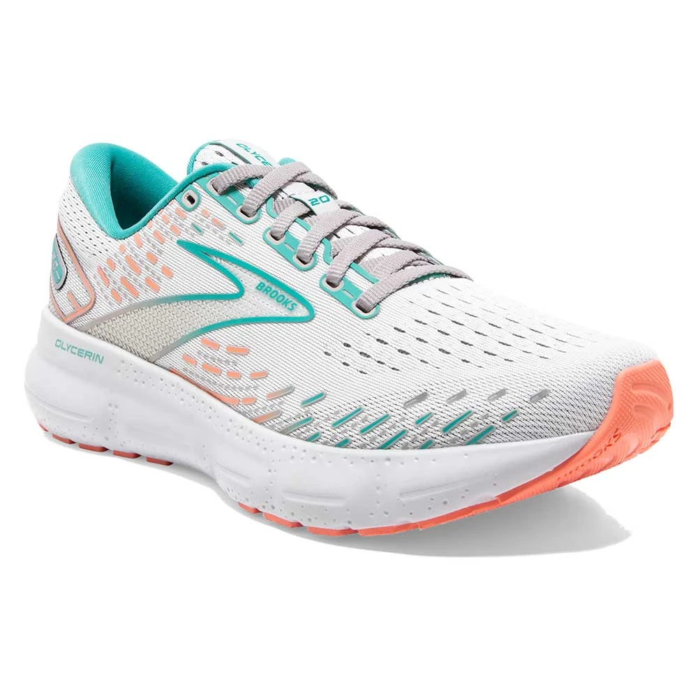 BROOKS Women's Glycerin 20 Running Shoe- Oyster/Latigo Bay/Coral - Wide (D) 4 BROOKS Women's Glycerin 20 Running Shoe- Oyster/Latigo Bay/Coral - Wide (D) - Image 2
