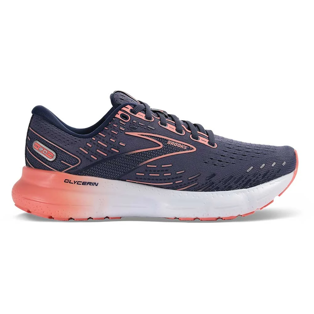 BROOKS Women's Glycerin 20 Running Shoe - Nightshadow/Blue/Pink - Regular (B) 3 BROOKS Women's Glycerin 20 Running Shoe - Nightshadow/Blue/Pink - Regular (B)