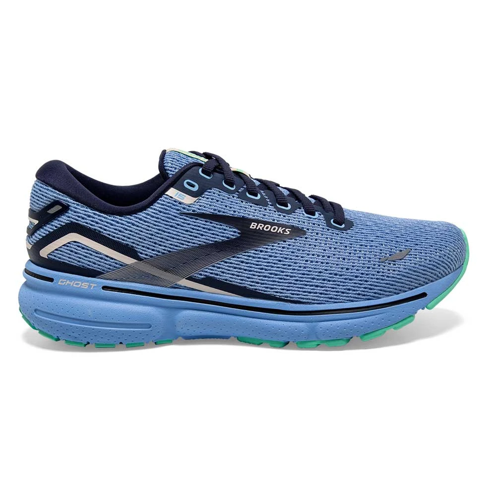 BROOKS Women's Ghost 15 Running Shoe - Vista Blue/Peacoat/Linen - Regular (B)