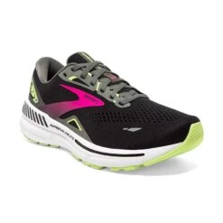 BROOKS Women's Adrenaline GTS 23 Running Shoe - Black/Gunmetal/Sharp Green- Narrow (2A) -BROOKS Sales Shop 120381 037 A Adrenaline GTS 23 1