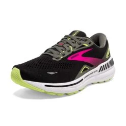 BROOKS Women's Adrenaline GTS 23 Running Shoe - Black/Gunmetal/Sharp Green- Narrow (2A) -BROOKS Sales Shop 120381 037 Z Adrenaline GTS 23 1