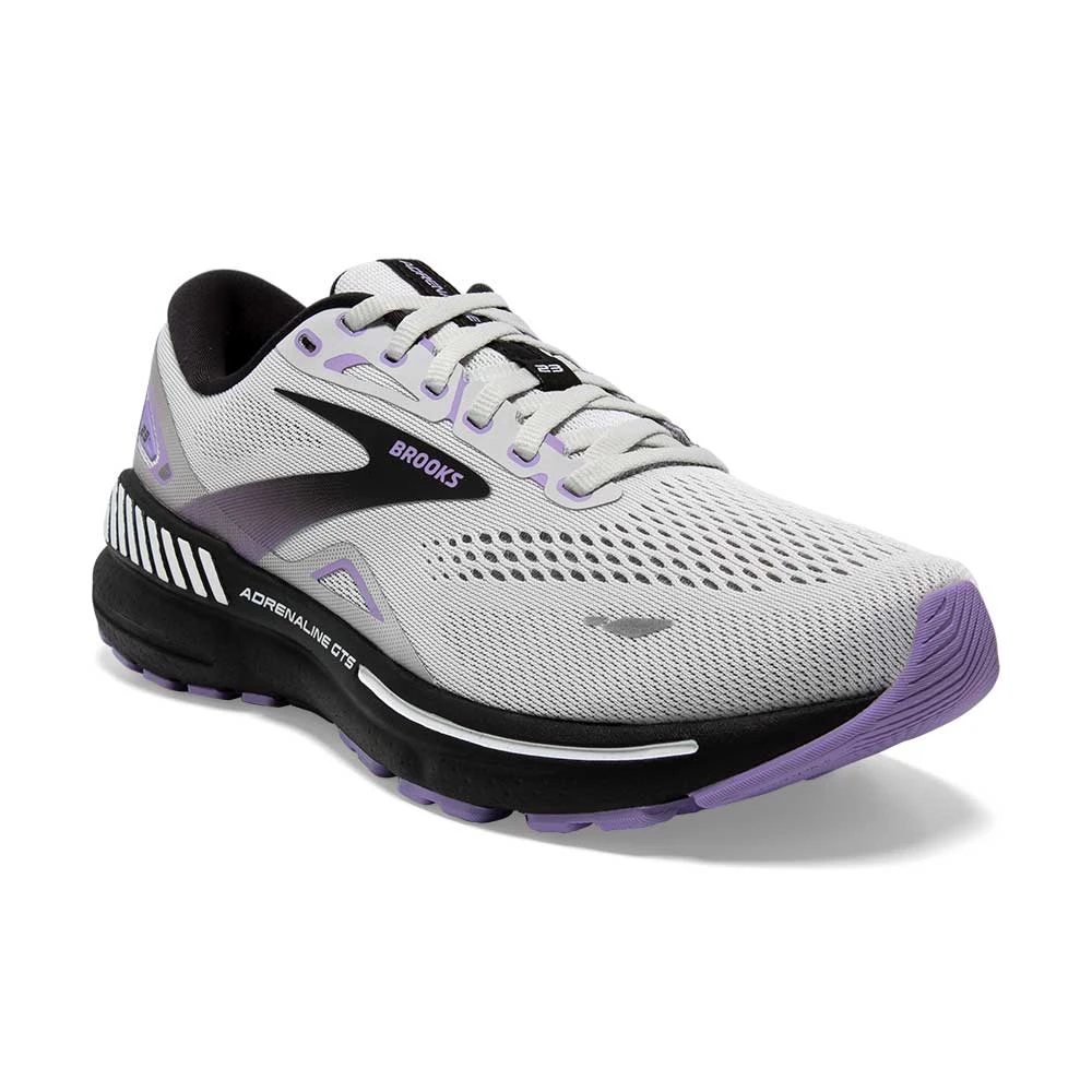 BROOKS Women's Adrenaline GTS 23 Running Shoe - Grey/Black/Purple- Wide (D) 4 BROOKS Women's Adrenaline GTS 23 Running Shoe - Grey/Black/Purple- Wide (D) - Image 2