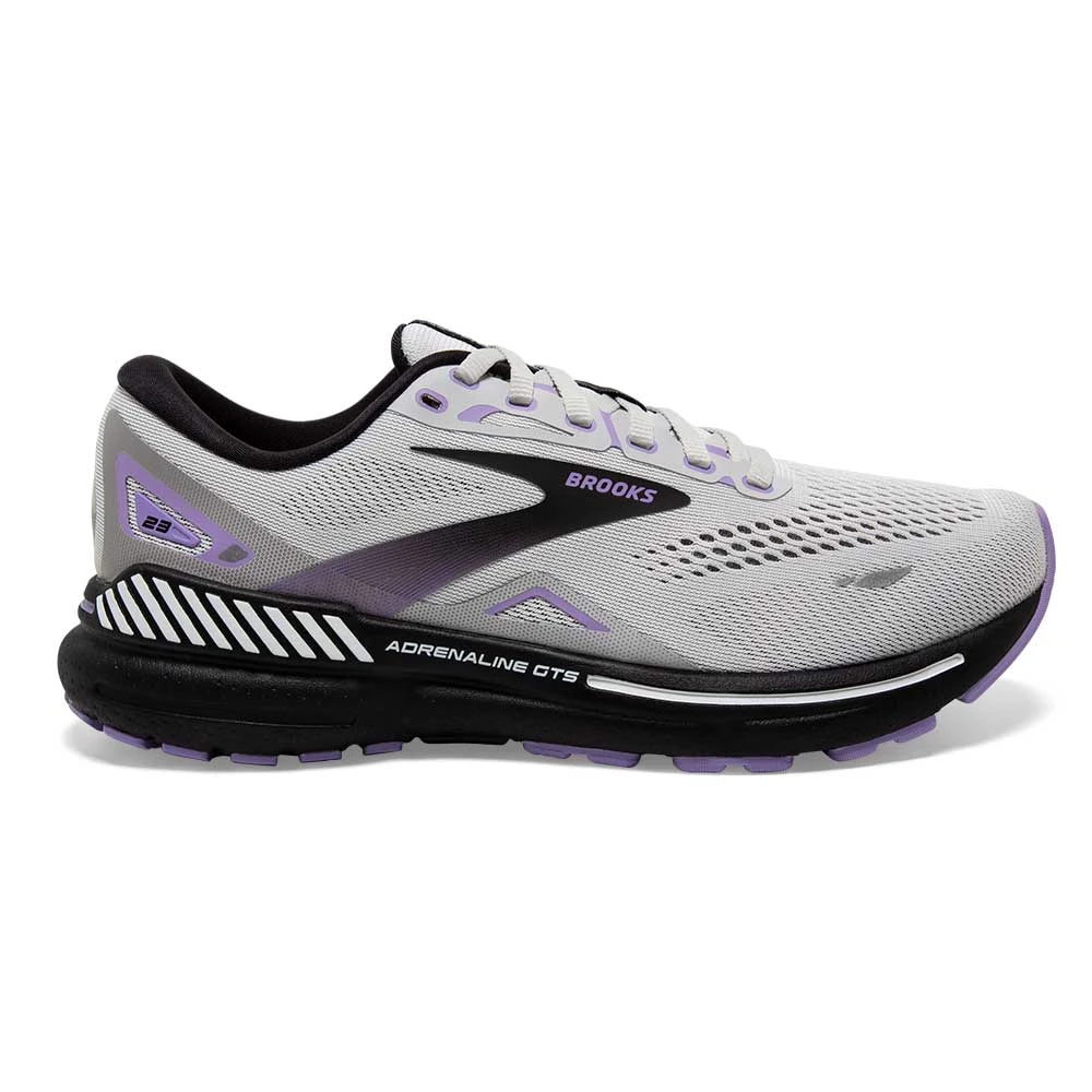 BROOKS Women's Adrenaline GTS 23 Running Shoe - Grey/Black/Purple- Regular (B) 3 BROOKS Women's Adrenaline GTS 23 Running Shoe - Grey/Black/Purple- Regular (B)