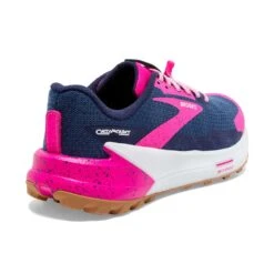 BROOKS Women's Catamount 2 Trail Running Shoe- Peacoat/Pink/Biscuit- Regular (B) -BROOKS Sales Shop 120388 425 H Catamount 2