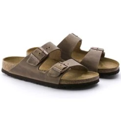 Birkenstock Arizona Cork Tobacco Brown Oiled Leather Sandal- Regular/Wide -BROOKS Sales Shop 352203 pair