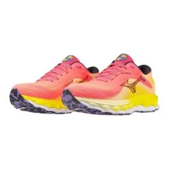 Mizuno Women's Wave Sky 7 Running Shoe - High/Vis Pink/Ombre Blue - Regular (B) -BROOKS Sales Shop 411413 1VRE 09