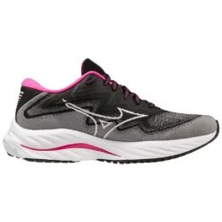 Mizuno Women's Project Zero Wave Rider 27 Running Shoe - Black/White- Regular (B)