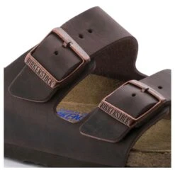 Birkenstock Arizona Soft Footbed Habana Dark Brown Oiled Leather Sandal- Regular/Wide -BROOKS Sales Shop 452761 detail 1