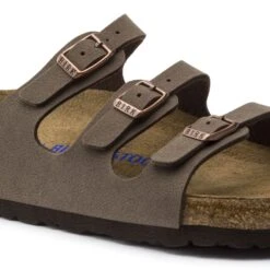 Birkenstock Women's Florida Soft Footbed Mocha Birko-Flor Nubuck Sandal- Regular/Wide -BROOKS Sales Shop 53881 detail 1