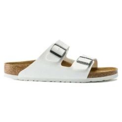 Birkenstock Women's Arizona Birko Flor Sandal- White- Medium/Narrow -BROOKS Sales Shop 552683 side