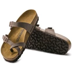 Birkenstock Mayari Suede Mocha Birko-Flor® Nubuck Sandal- Regular/Wide -BROOKS Sales Shop 71063 sole