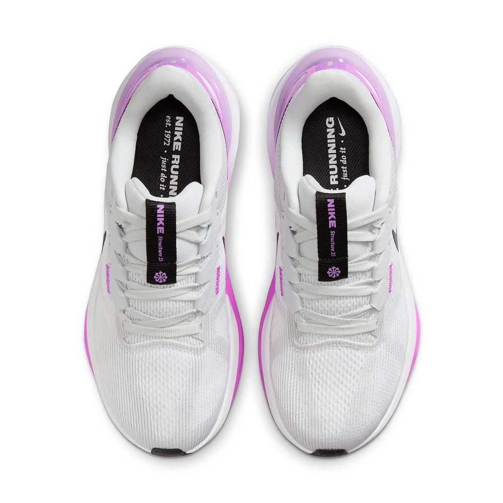 Women's Nike Air Zoom Structure 25 Running Shoe - White/Black-Pure Platinum-Fuchsia Dream- Regular (B) 6 Women's Nike Air Zoom Structure 25 Running Shoe - White/Black-Pure Platinum-Fuchsia Dream- Regular (B) - Image 4
